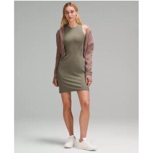 𝓛𝓾𝓵𝓾𝓵𝓮𝓶𝓸𝓷 Women’s Ribbed Tank Dress Olive Green Size 12